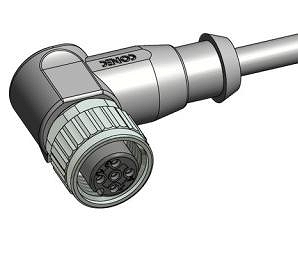 Przewód z wtyczką kątową M12, 43-10189