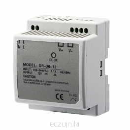 Zasilacz impulsowy na szynę DIN, 24V DC DR-30-24