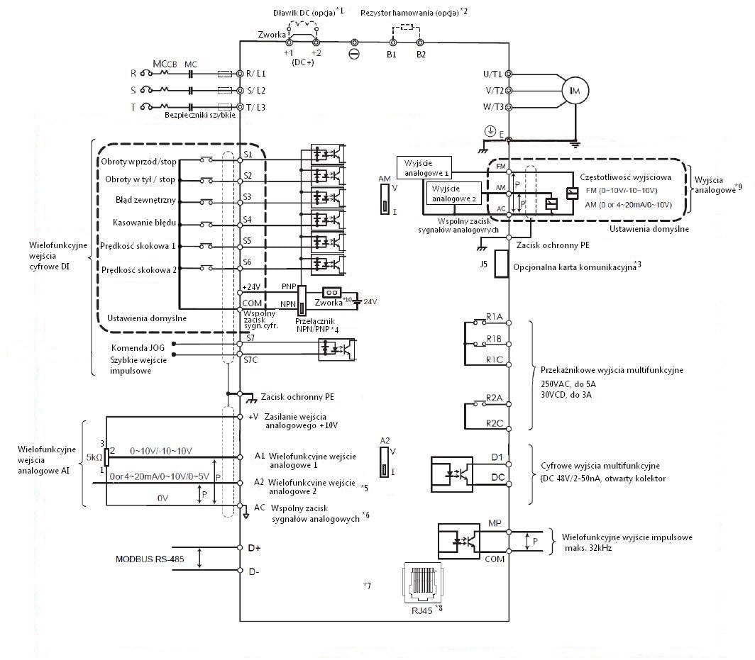 Schemat połączeń elektrycznych falownika EVO6800