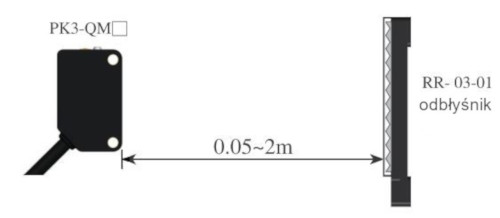 Czujnik refleksyjny Riko PK3-QM1 zasieg 2 m